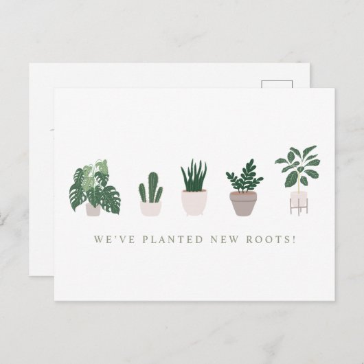 新しい根を動かす発表を植え付け ポストカード (正面/裏面)