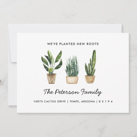 新しい根を植えた私たちの家族が動いた 案内状 (正面)