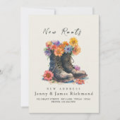 新しい根 - 新しい住所 I 靴と花 案内状 (正面)