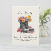 新しい根 - 新しい住所 I 靴と花 案内状 (スタンド正面)