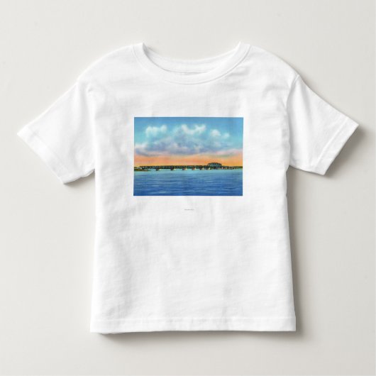 新しい橋の遠い湖の眺め トドラーTシャツ (正面)