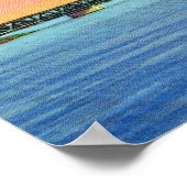 新しい橋の遠くの湖のビュー ポスター (角)