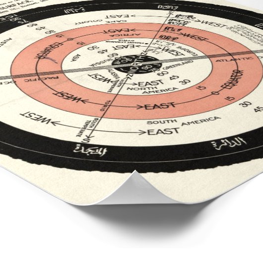 新しい正しいマップ、平面静止地球 ポスター (角)