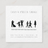 新しい正方形の名刺|の金ゴールドのブラシのミニマリスト スクエア名刺 (裏面)