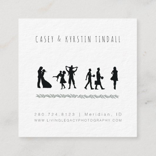 新しい正方形の名刺|の金ゴールドのブラシのミニマリスト スクエア名刺 (裏面)