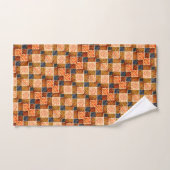 新しい正方形を形成する粗いオレンジ色のチェスの部分 バスタオルセット (ハンドタオル)