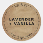 新しい段ボール製の自家製大豆キャンドルおしゃれな瓶の蓋 ラウンドシール (正面)