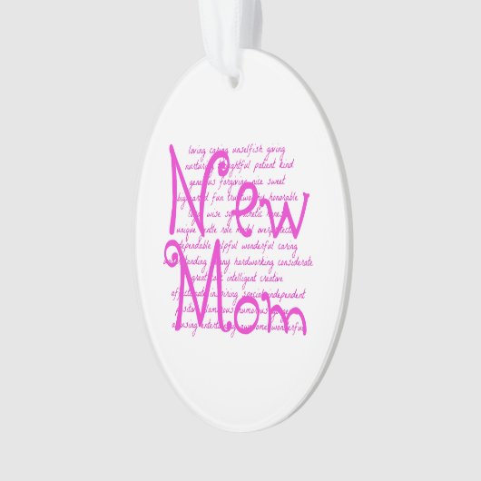 新しい母に愛情のこもった言葉 オーナメント (正面)