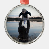 新しい母の愛と喜び写真クリスマスメタル装飾品 メタルオーナメント (正面)