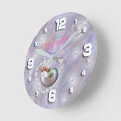 新しい母ベビーシャワーギフトベビーラウンドクロック ラウンド壁時計 (傾斜)