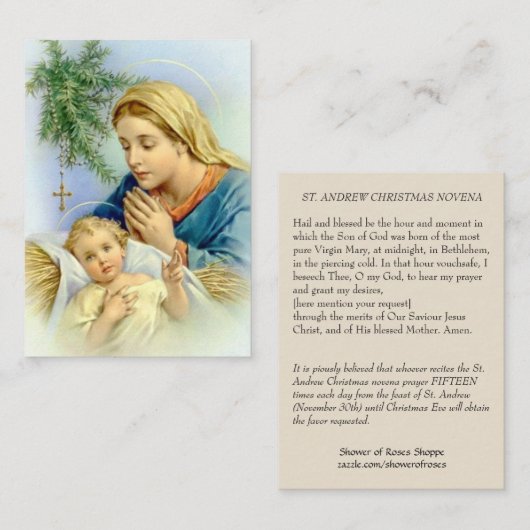 新しい母メリーおよびベビーのイエス・キリストの神聖なカード 名刺 (正面/裏面)