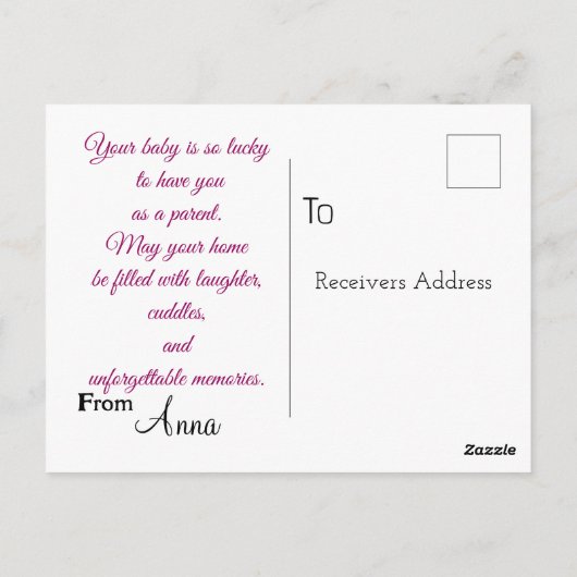 新しい母 ポストカード (裏面)