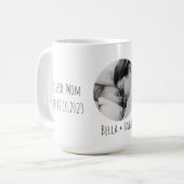 新しい母|名パーソナライズされた前| 1枚の写真 コーヒーマグカップ (正面左)