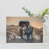 新しい氏および夫人|の原稿および結婚式の写真 サンキューカード (スタンド正面)