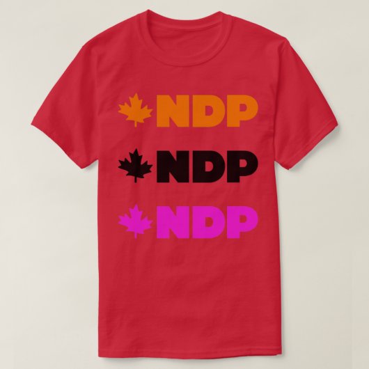 新しい民主的パーティーNDPステッカーパックカナダポリット Tシャツ (デザイン正面)