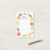 新しい水彩画の庭の野菜の食料雑貨のリスト ポストイット (デスク上)