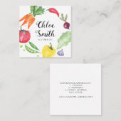 新しい水彩画の野菜の名刺 スクエア名刺 (正面/裏面)