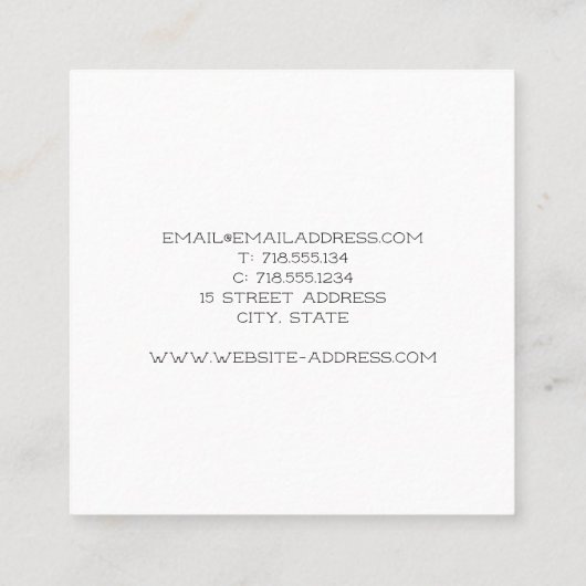 新しい水彩画の野菜の名刺 スクエア名刺 (裏面)