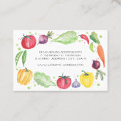 新しい水彩画の野菜の名刺 名刺 (裏面)