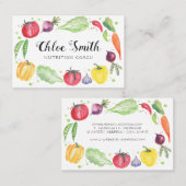 新しい水彩画の野菜の名刺 名刺 (正面/裏面)