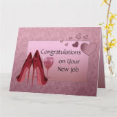 新しい求人カードおめでとう カード (黄色い花)