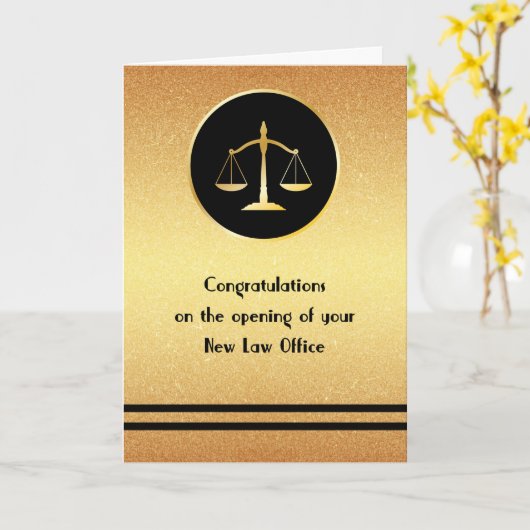 新しい法律事務所のカード開設おめでとう カード (黄色い花)