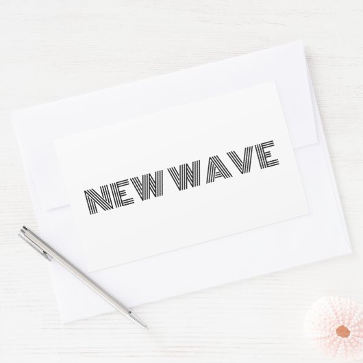新しい波 長方形シール (封筒)