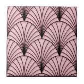 新しい淡い色のピンクとブラックセラミック タイル (正面)