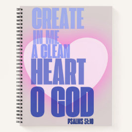 新しい清潔なハート、クリスチャンのノートを作成 ノートブック
