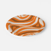新しい溝のレトロ抽象芸術パターンオレンジ色 ペーパープレート (アングル)