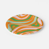 新しい溝レトロ抽象芸術トリップ(幻覚体験)のようなボホパターン ペーパープレート (アングル)