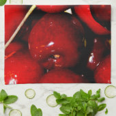 新しい熟したさくらんぼの台所タオル キッチンタオル (折り畳み)