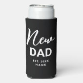 新しい父が初めて設立されたパーソナライズされた スリム缶クーラー (Seltzer裏面)