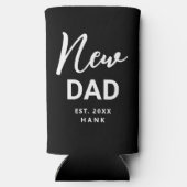 新しい父が初めて設立されたパーソナライズされた スリム缶クーラー (裏面)