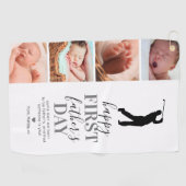 新しい父の写真コラージュ ゴルフタオル (横)