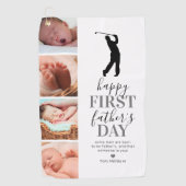 新しい父の写真コラージュ ゴルフタオル (正面)