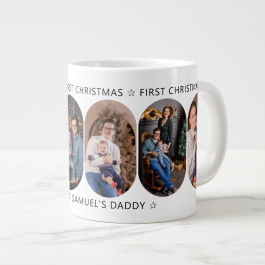 新しい父の初めてのクリスマス6 Photo Rounded Lozenge ジャンボコーヒーマグカップ (正面右)