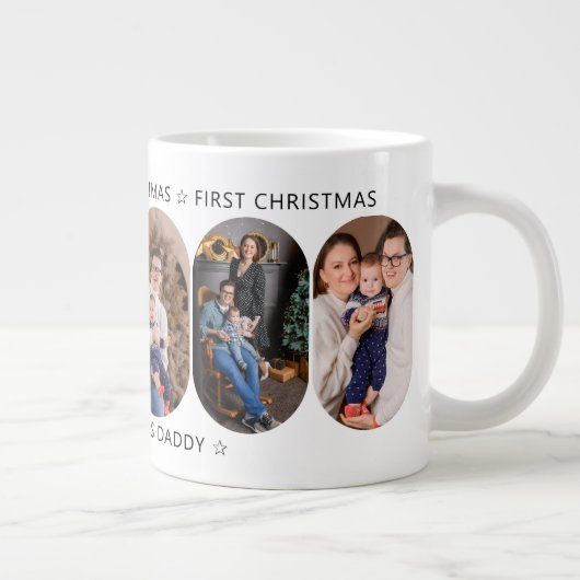新しい父の初めてのクリスマス6 Photo Rounded Lozenge ジャンボコーヒーマグカップ (右)