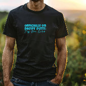 新しい父ギフト皮肉なスローガンのブルーレター Tシャツ