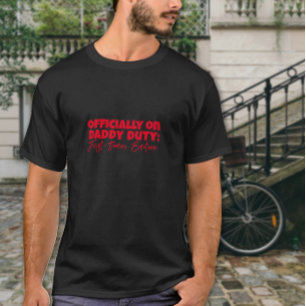 新しい父ギフト皮肉スローガン赤い文字 Tシャツ