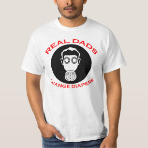 新しい父: 実質のパパの変更のおむつのTシャツ Tシャツ