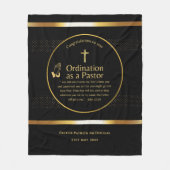 新しい牧師の並替え新しい叙任されたカスタム文字 フリースブランケット (正面)