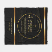 新しい牧師の並替え新しい叙任されたカスタム文字 フリースブランケット (正面(横))