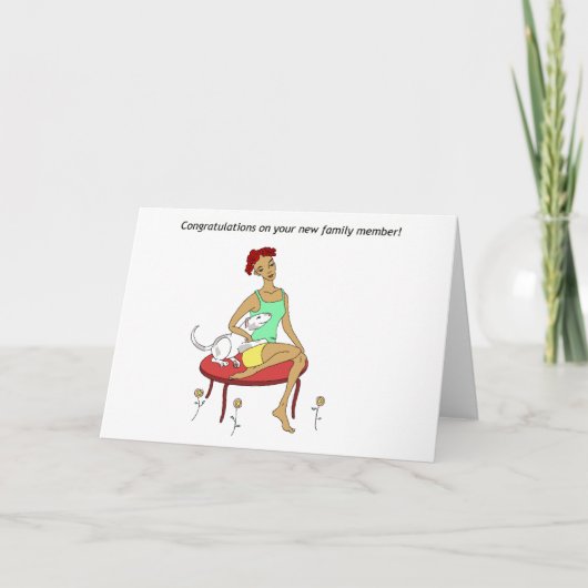 新しい犬に感謝 カード (正面)