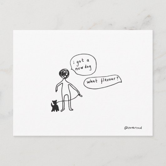 新しい犬のはがき ポストカード (正面)