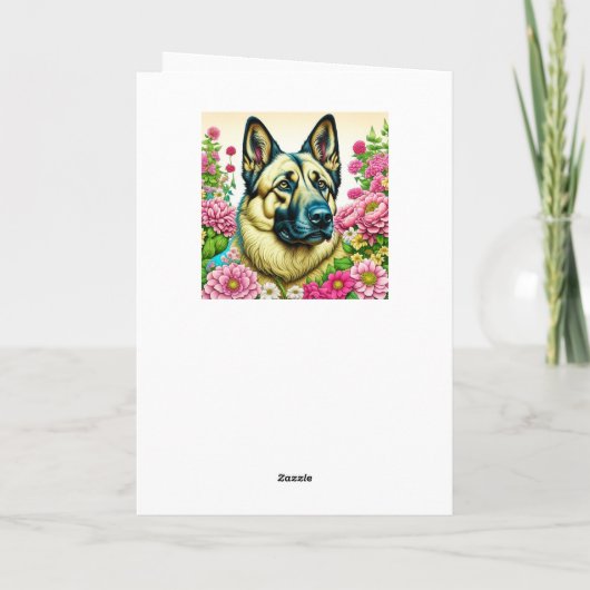 新しい犬のドイツの羊飼いおめでとう カード (裏面)