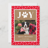 新しい犬の子犬の喜び足のクリスマスアナウンス シーズンカード (正面)