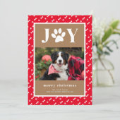 新しい犬の子犬の喜び足のクリスマスアナウンス シーズンカード (スタンド正面)