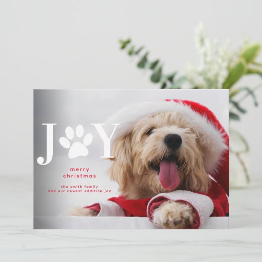 新しい犬の子犬の喜び足のクリスマス 案内状 (スタンド正面)