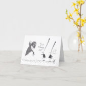 新しい犬の挨拶カード カード (黄色い花)